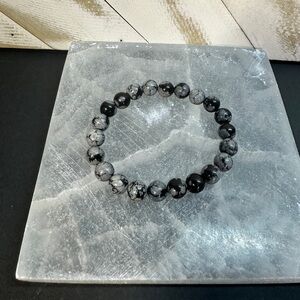 Snowflake Obsidian Bracelet 8mm | Men’s Unisex